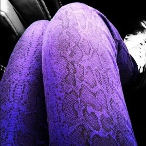 Purple Snake Print Jeggings
